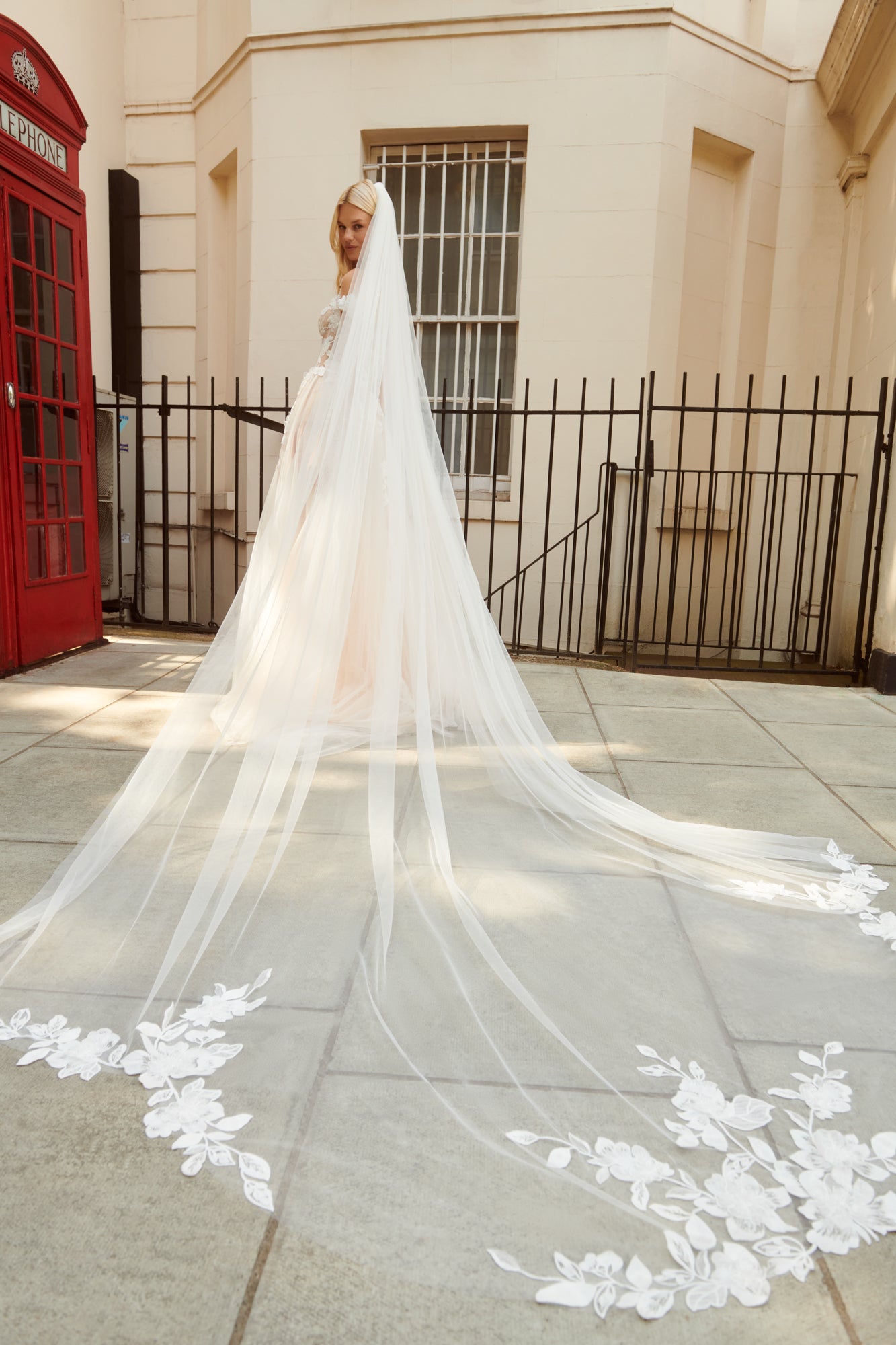 Plain veil with fashion lace dress