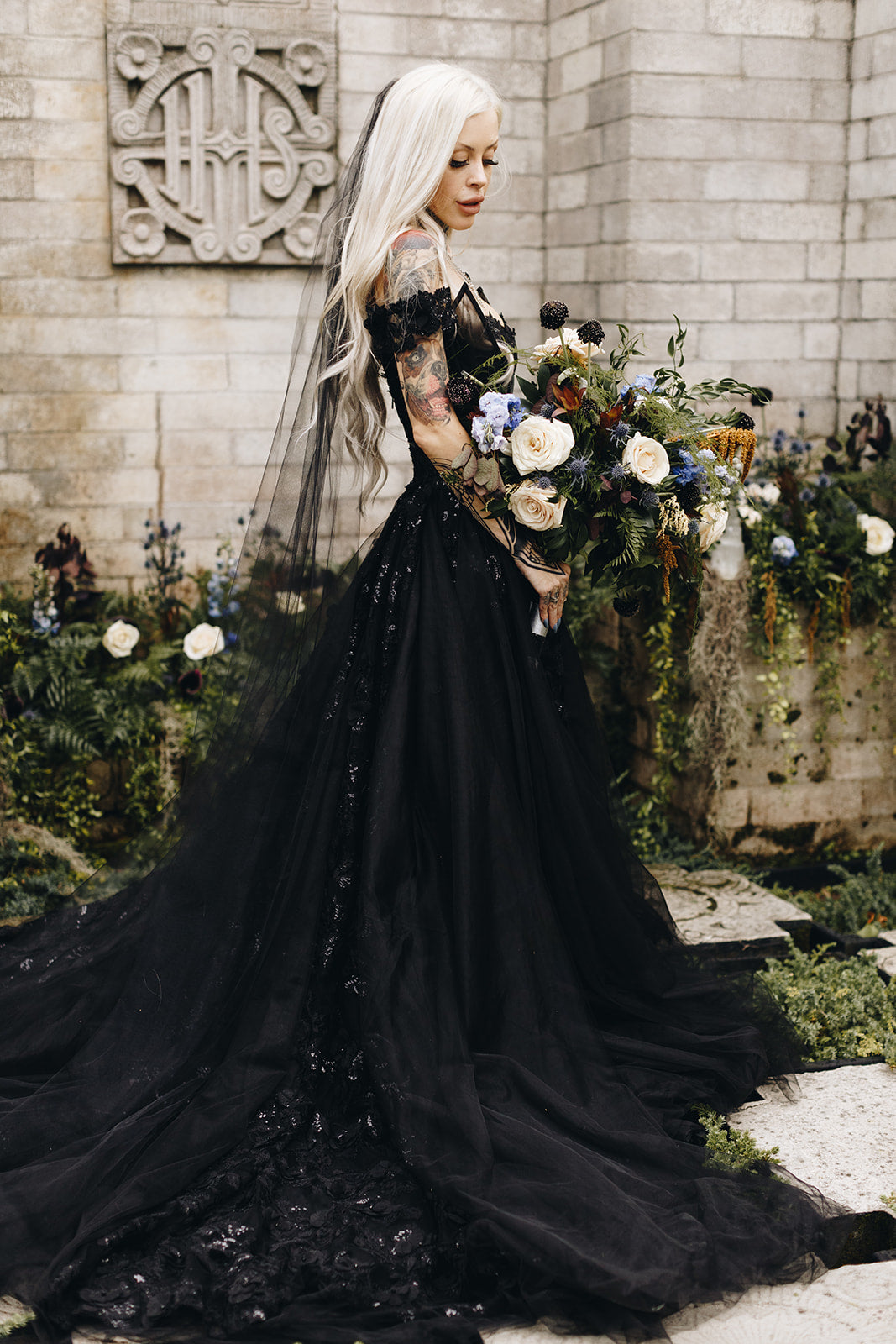 Elegant black wedding dresses best sale